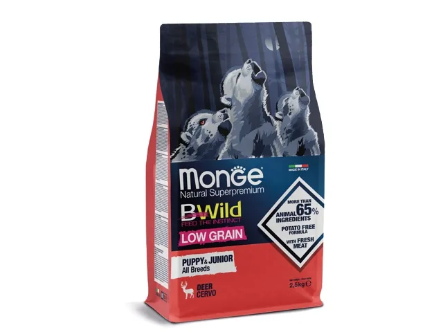 Monge BWild puppy sausas pašaras (elniena) 2.5kg