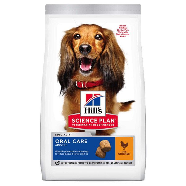 HILL'S SP Canine oral care chicken sausas maistas suaugusiems šunims, burnos ertmės priežiūrai 2 kg