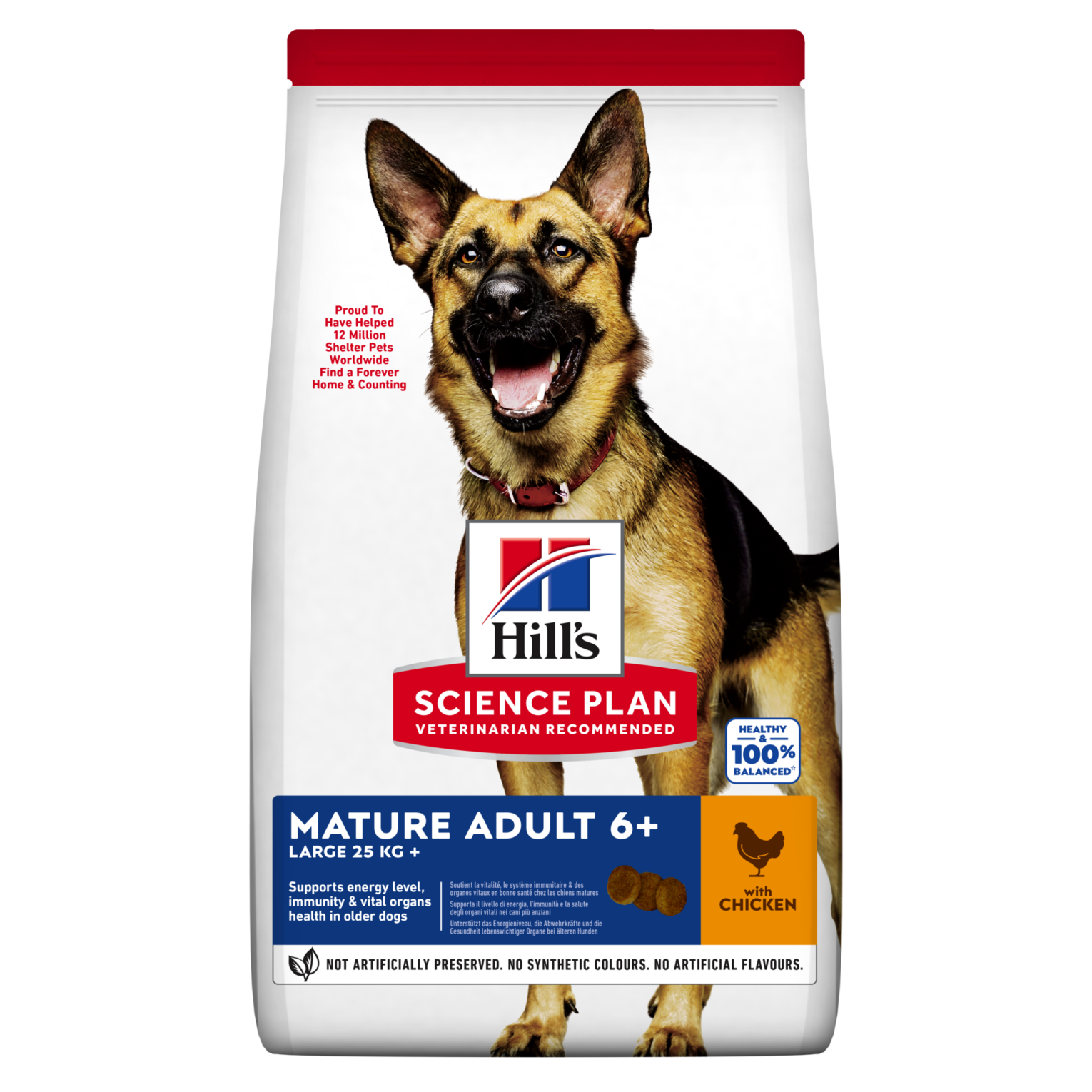 HILL'S SP Canine mature large breed chicken sausas maistas didelių veislių senyviems šunims su vištiena 18 kg