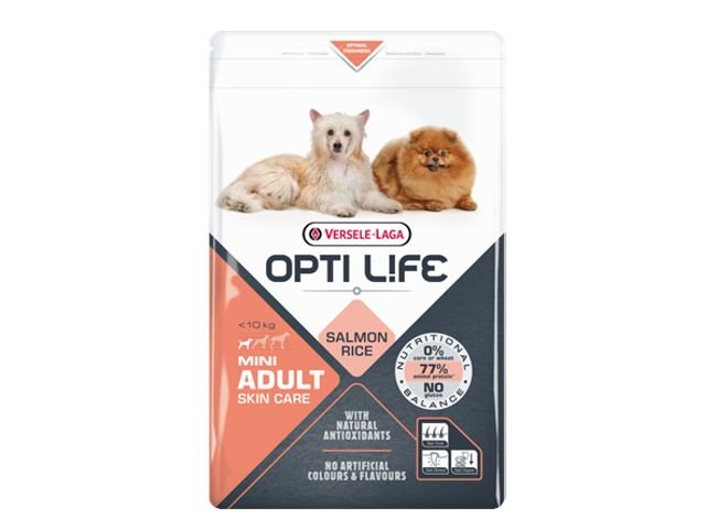 Opti Life Adult Skin Care MINI su lašiša ir ryžiais 7.5 kg