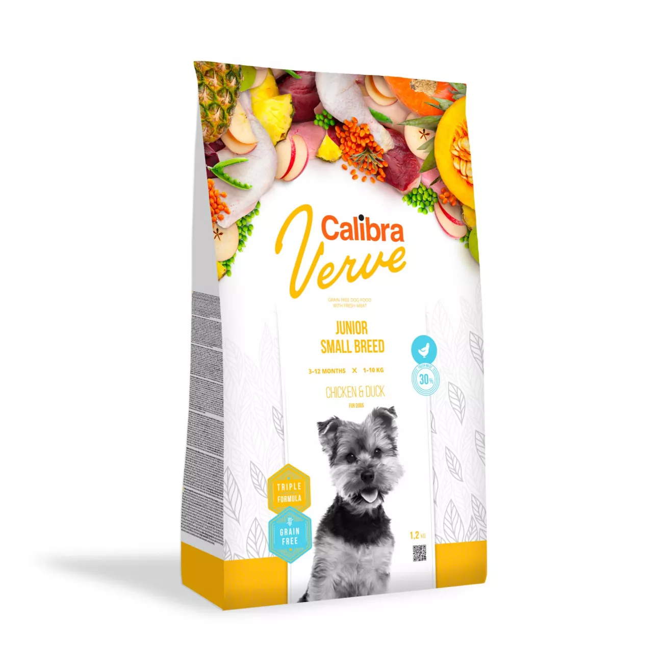 CALIBRA Dog Verve GF Junior Small Chicken&Duck begrūdis sausas maistas jauniems mažų veislių šunims su paukštiena 6kg