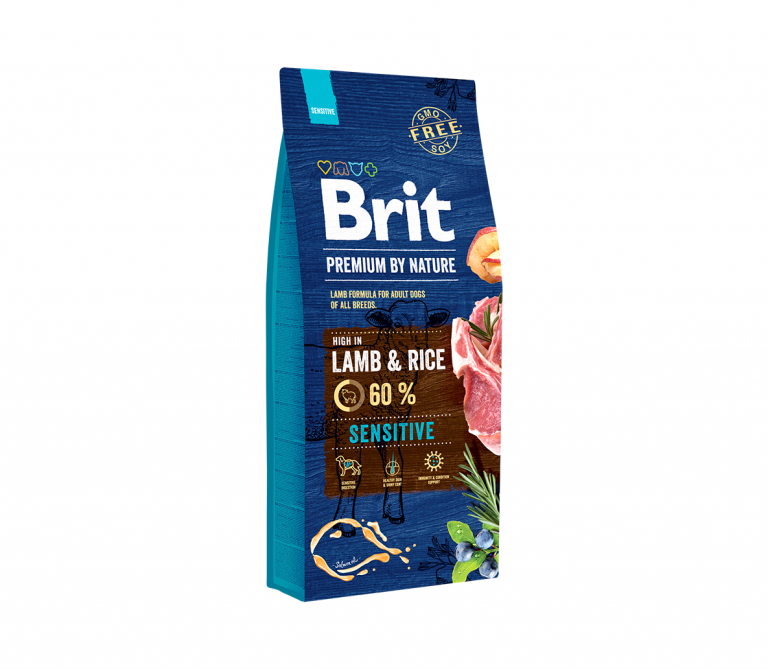 BRIT PREMIUM By Nature sensitive lamb & rice sausas maistas šunims 15 kg