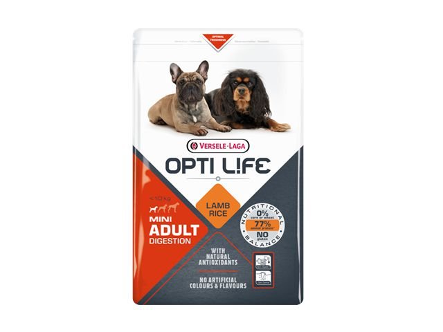 Opti Life Adult Digestion MINI Su Ėriena Ir Ryžiais 7.5 kg