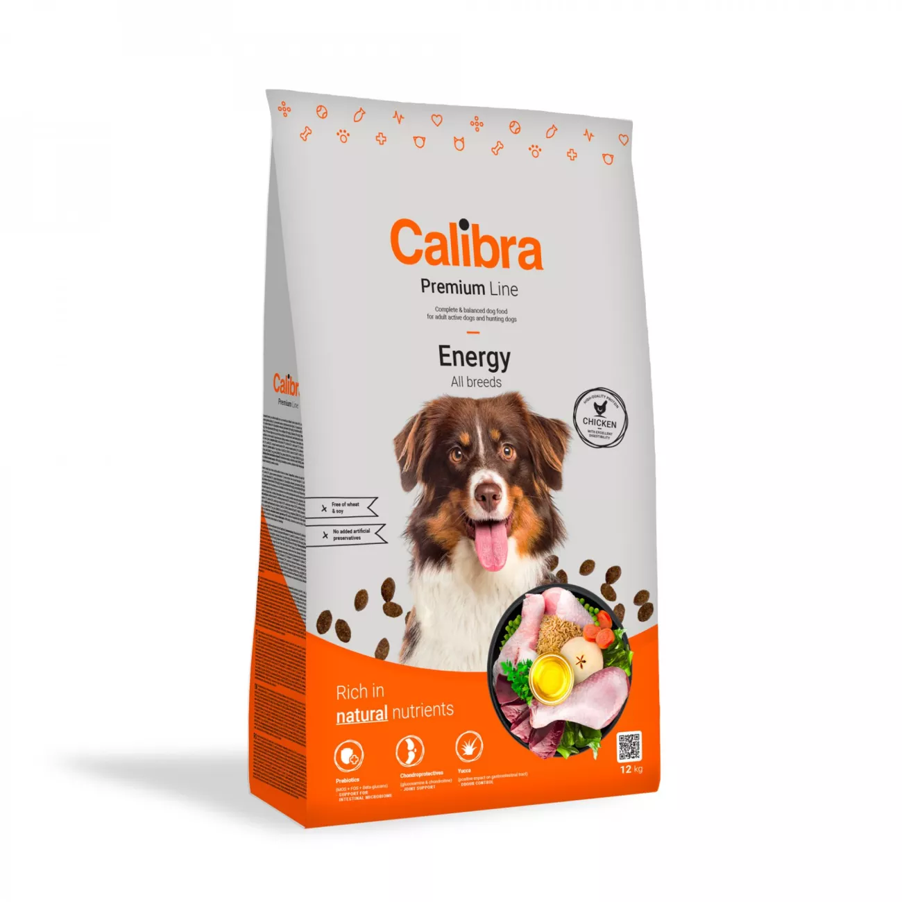 CALIBRA Dog Premium Line Energy sausas maistas aktyviems šunims su vištiena 12 kg