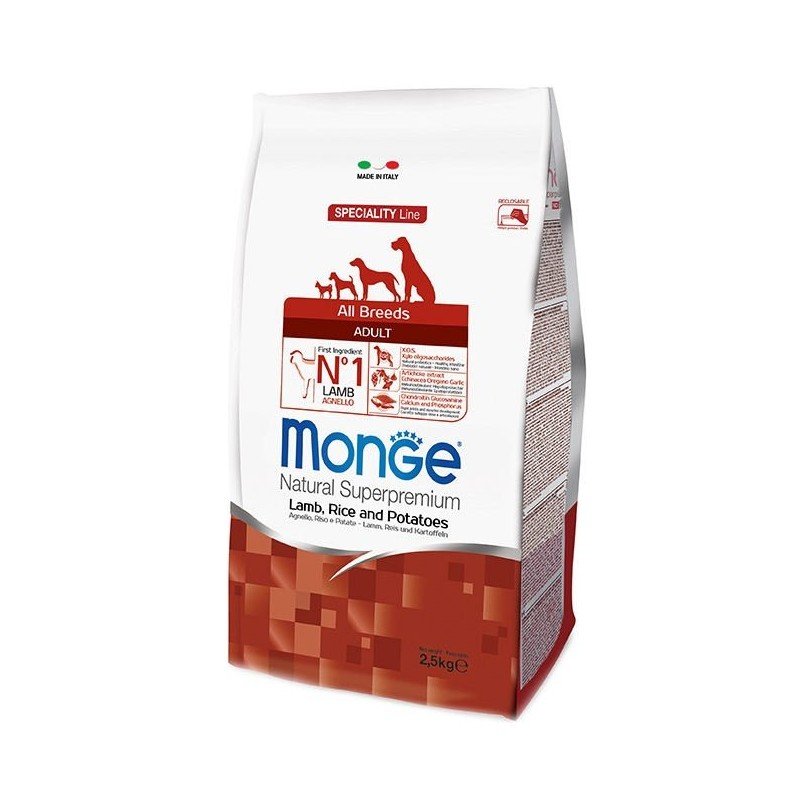 Monge adult sausas pašaras (ėriena ryžiai bulvės) 2.5kg