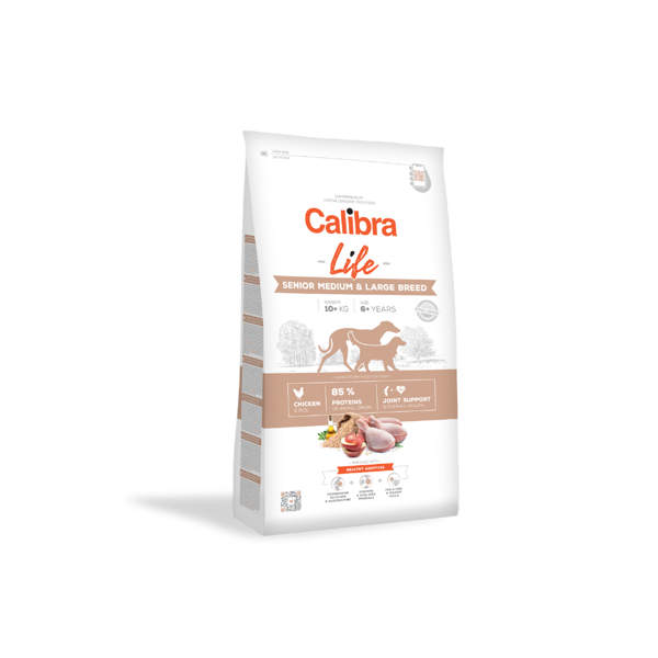 CALIBRA Dog Life Senior M&L Chicken sausas maistas šunims su vištiena 2,5kg