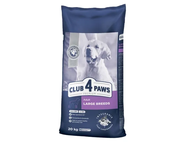 CLUB 4 PAWS Premium visavertis sausas ėdalas suaugusiems didelių veislių šunims 20 kg