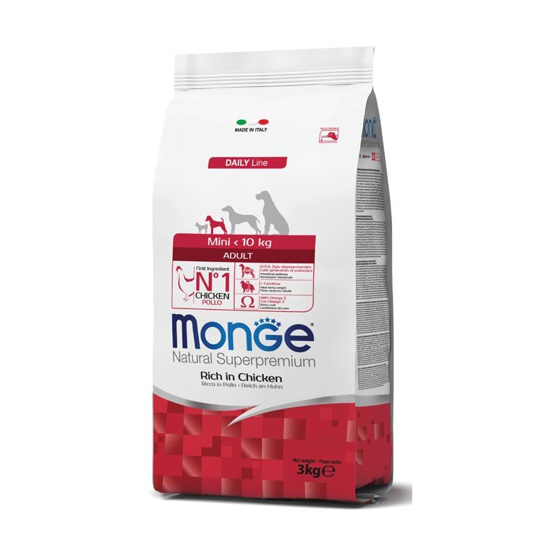 Monge Dry Dog Mini Adult sausas pašaras mažų veislių suaugusiems šunims su vištiena 3kg