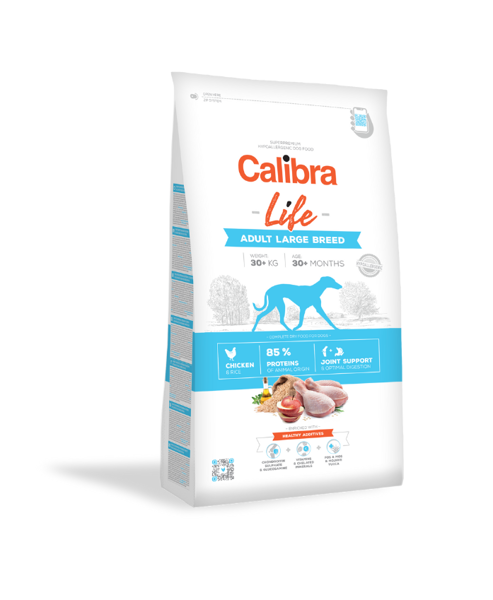 CALIBRA Dog Life Adult Large Breed Chicken sausas maistas suaugusiems didelių veislių šunims su vištiena 12 kg