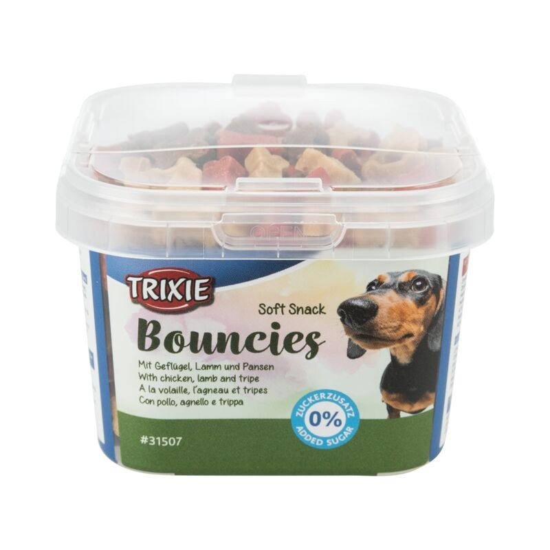 TRIXIE Skanėstai šunims Soft Snack Bouncies su vištiena ėriena žarnokais 140 g