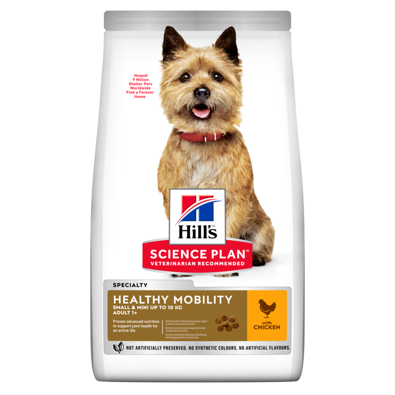 HILL'S SP Canine adult healthy mobility S&M chicken sausas maistas mažų veislių suaugusiems šunims su vištiena 6 kg