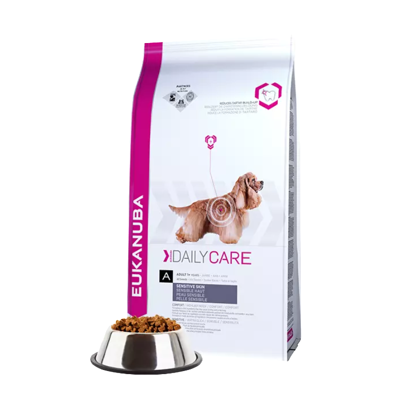 Eukanuba Daily Care Sensitive Skin Adult (žuvis) 12kg