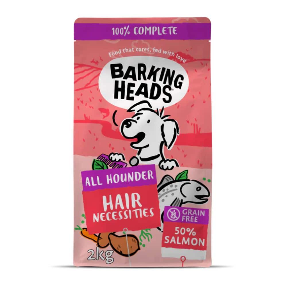 Barking Heads Hair Necessities Salmon sausas maistas šunims su lašiša - Produkto Svoris 2kg