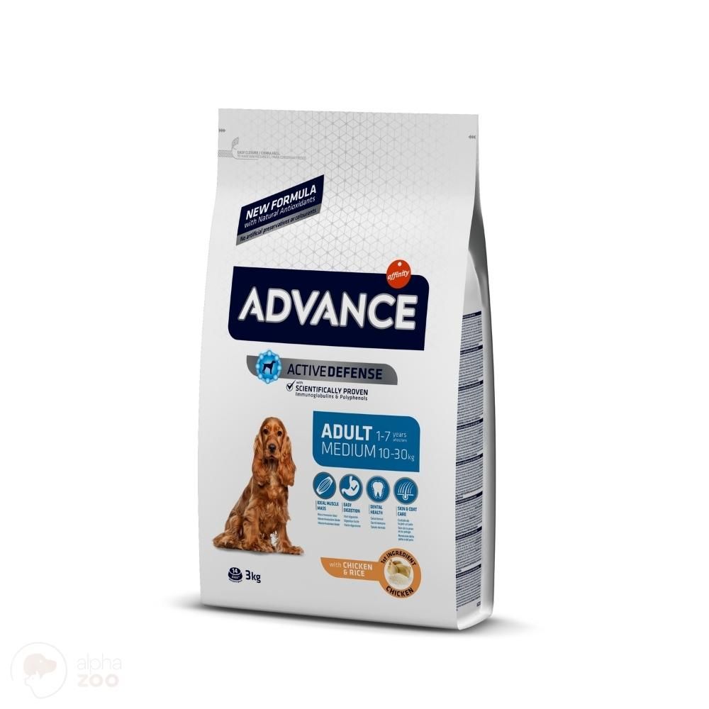 Advance Adult Medium 3kg Ir 18kg Sausas Maistas vidutinių veislių Šunims - Produkto Svoris 3kg