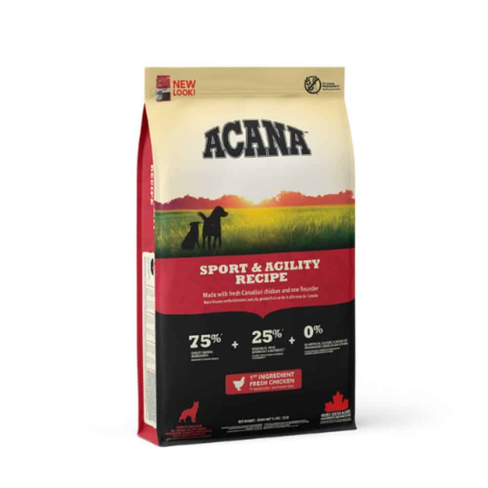 Acana Sport & Agility begrūdis sausas maistas aktyviems šunims 11.4kg 17kg - Produkto Svoris 17kg