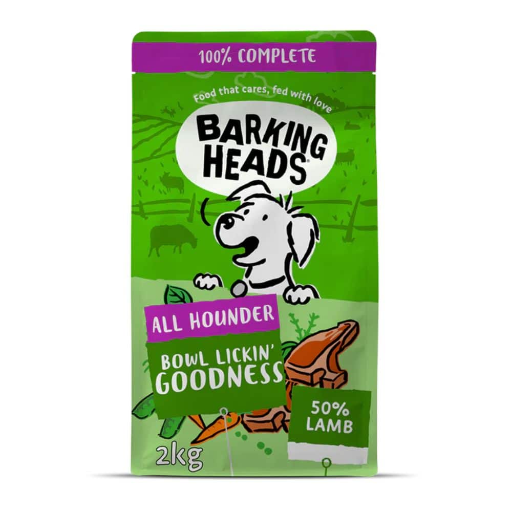 BARKING HEADS Chop Lickin' Lamb sausas maistas šunims su ėriena - Produkto Svoris 2kg