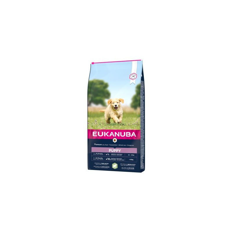 Eukanuba Puppy L/XL Breeds lamb&rice sausas maistas didelių veislių šuniukams - Produkto Svoris 2.5kg