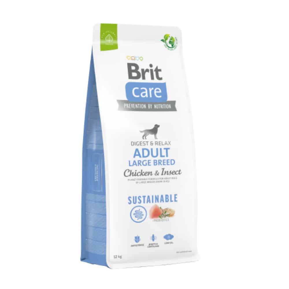 Brit Care Sustainable Adult Large Breed Chicken&Insect sausas maistas didelių veislių šunims