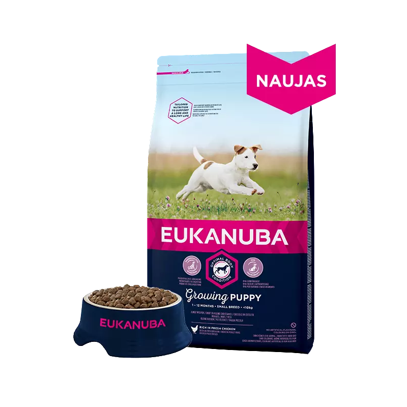 Eukanuba Small Puppy sausas maistas mažų veislių šuniukams (vištiena) 3kg