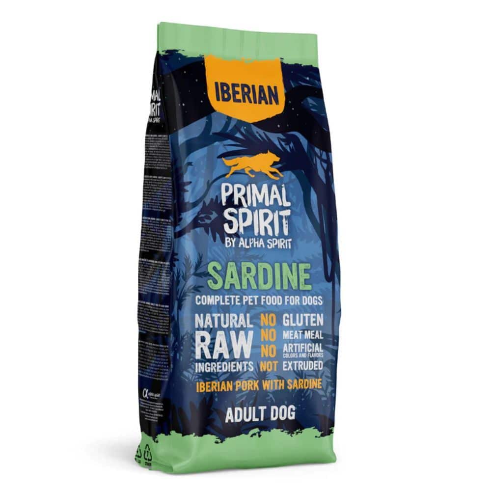 Primal Spirit Iberian Sardine - sausas maistas šunims su sardinėmis, 12kg - Produkto Svoris 1kg