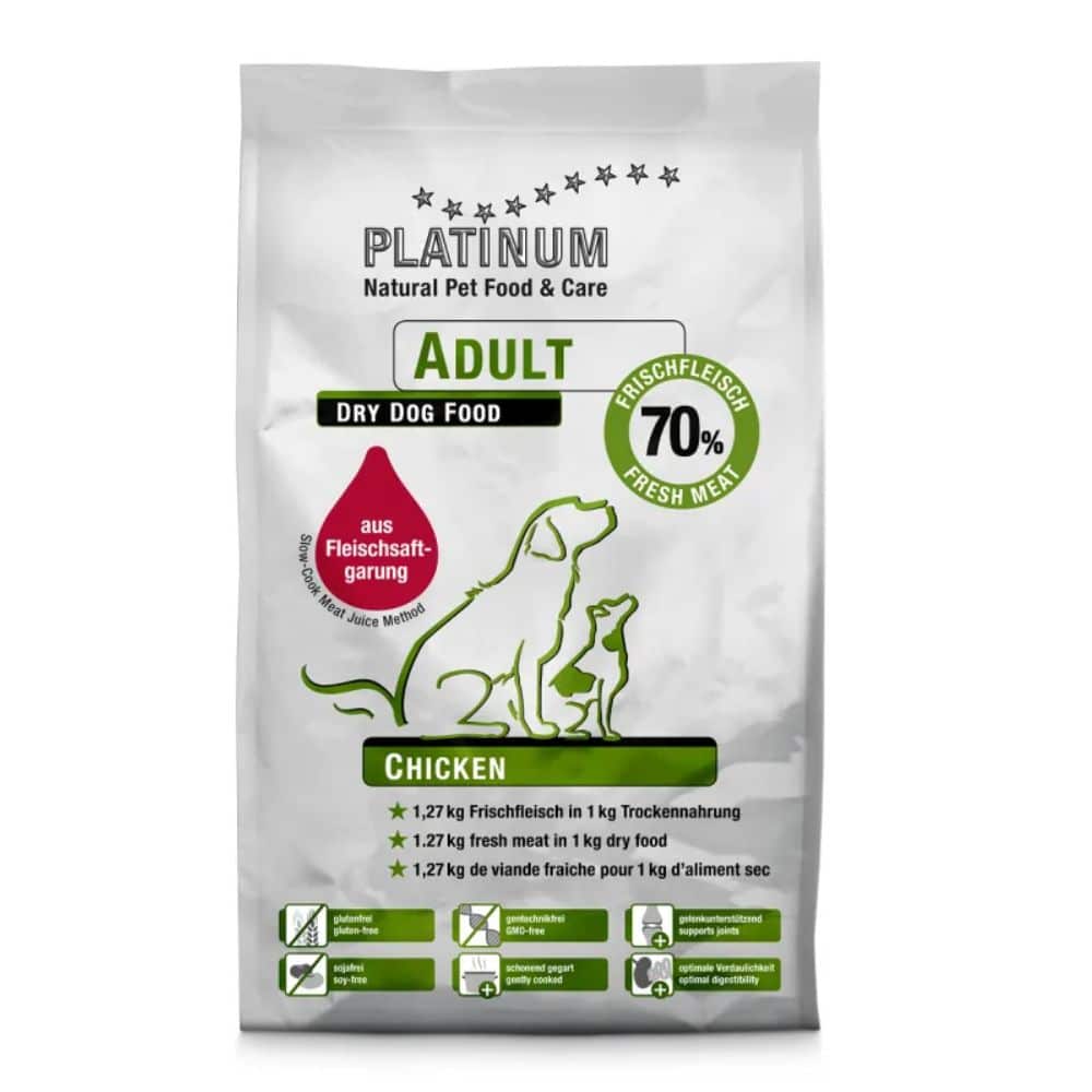 PLATINUM ADULT Chicken sausas maistas šunims su vištiena - Produkto Svoris 1.5kg