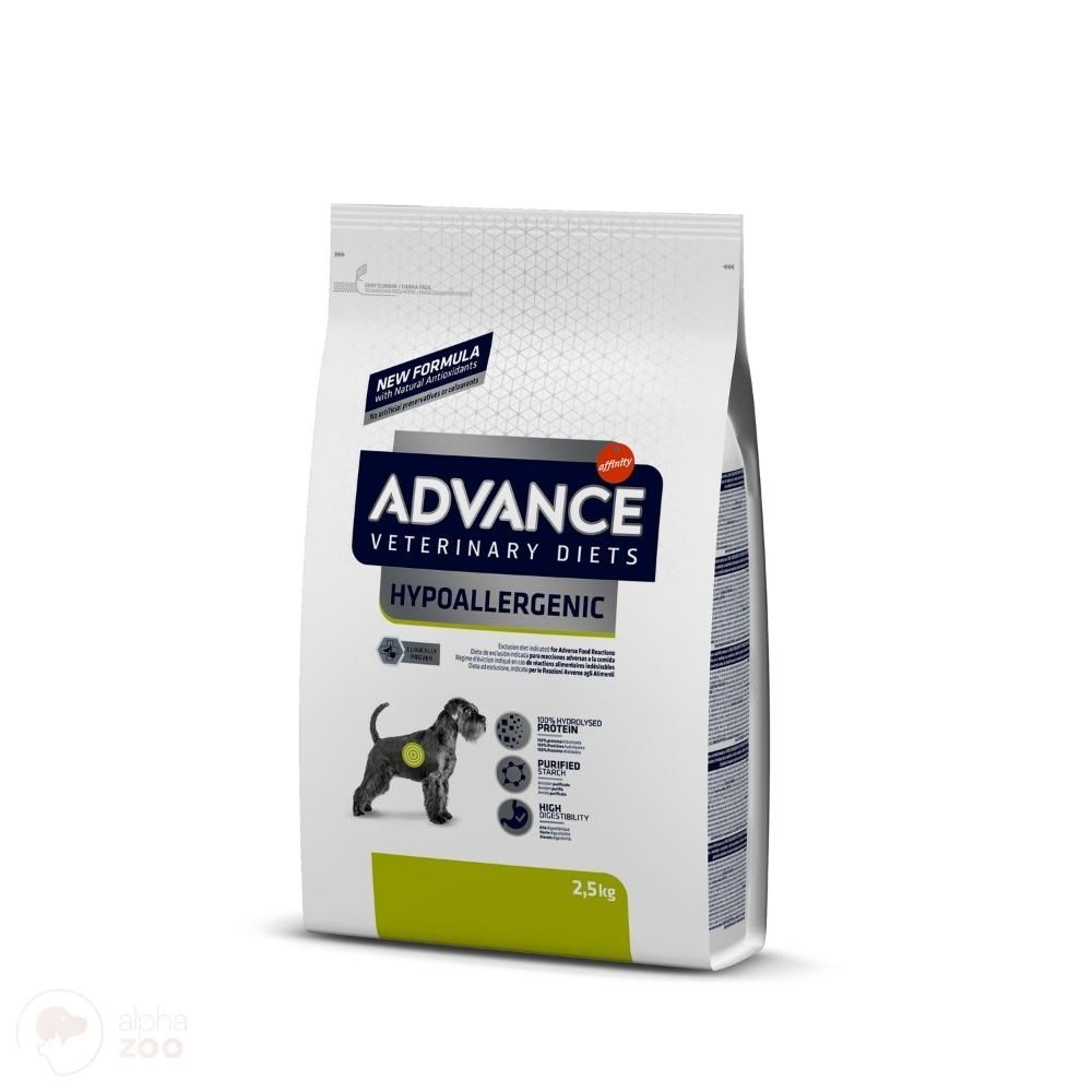 Advance Veterinary Diets Hypoallergenic Dog 2,5kg Ir 10kg Sausas Pašaras Šunims - Produkto Svoris 2.5kg