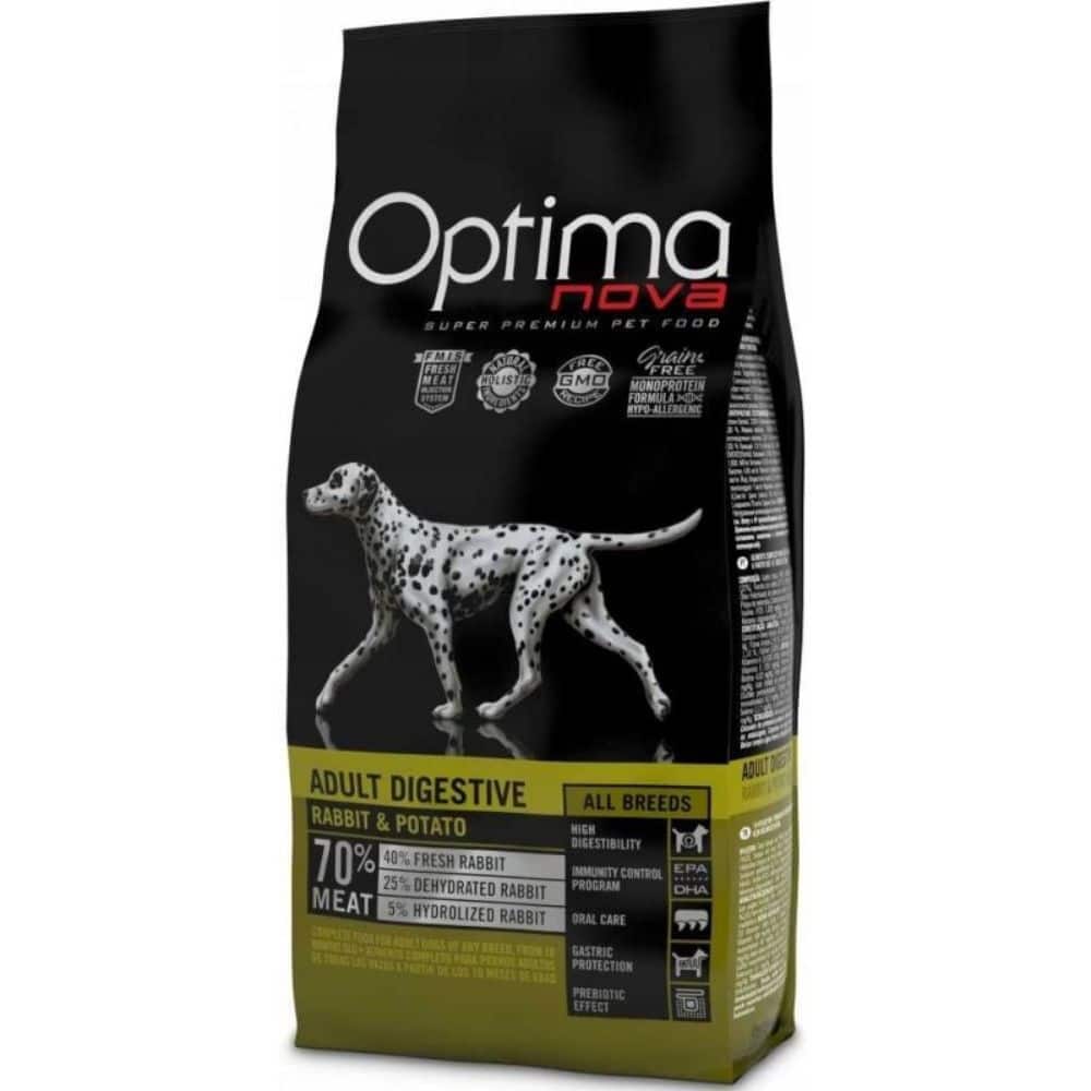 Optima Nova Adult All Breed Rabbit & Potato vieno baltymo pašaras šunims - Produkto Svoris 2kg