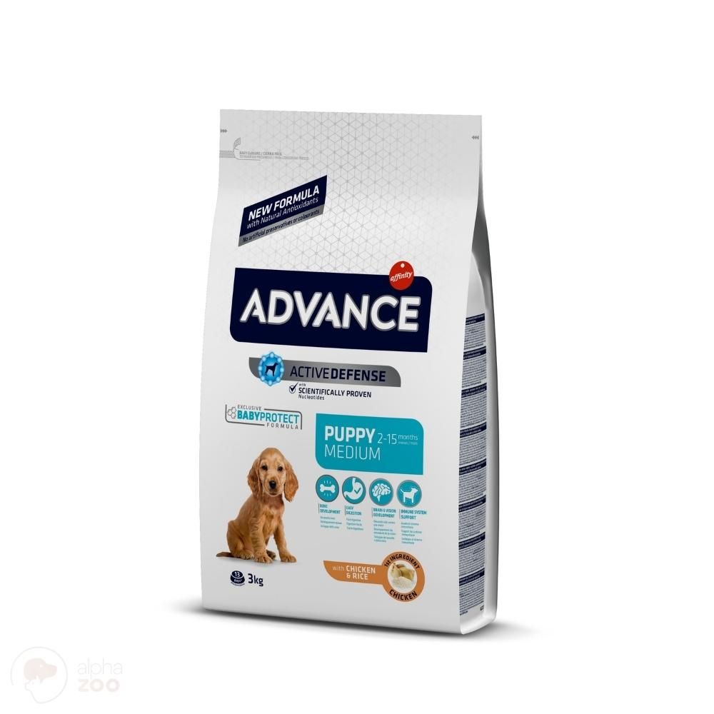 Advance Puppy Medium 3kg Ir 12kg Sausas Maistas vidutinių veislių Šunims - Produkto Svoris 3kg