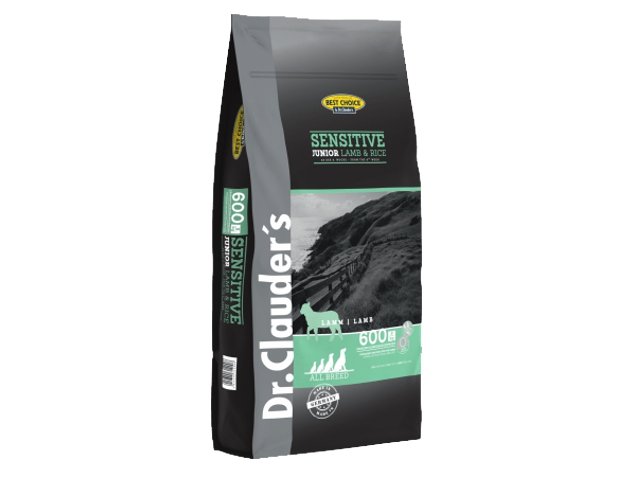 DR. CLAUDER'S SENSITIVE JUNIOR sausas maistas jauniems šunims su ėriena ir ryžiais 12.5 kg