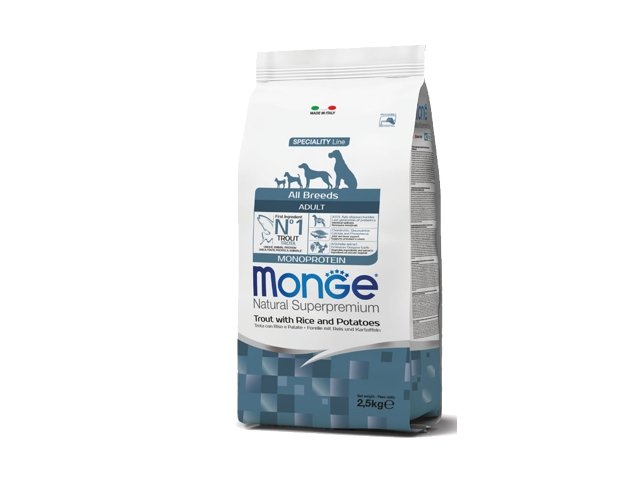 Monge Superpremium All breeds Adult Monoprotein Upėtakis Su Ryžiais Ir Bulvėm 12 kg