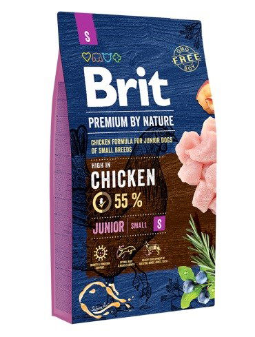 Brit Premium Junior S sausas maistas jauniems mažų veislių šunims - Produkto Svoris 1kg