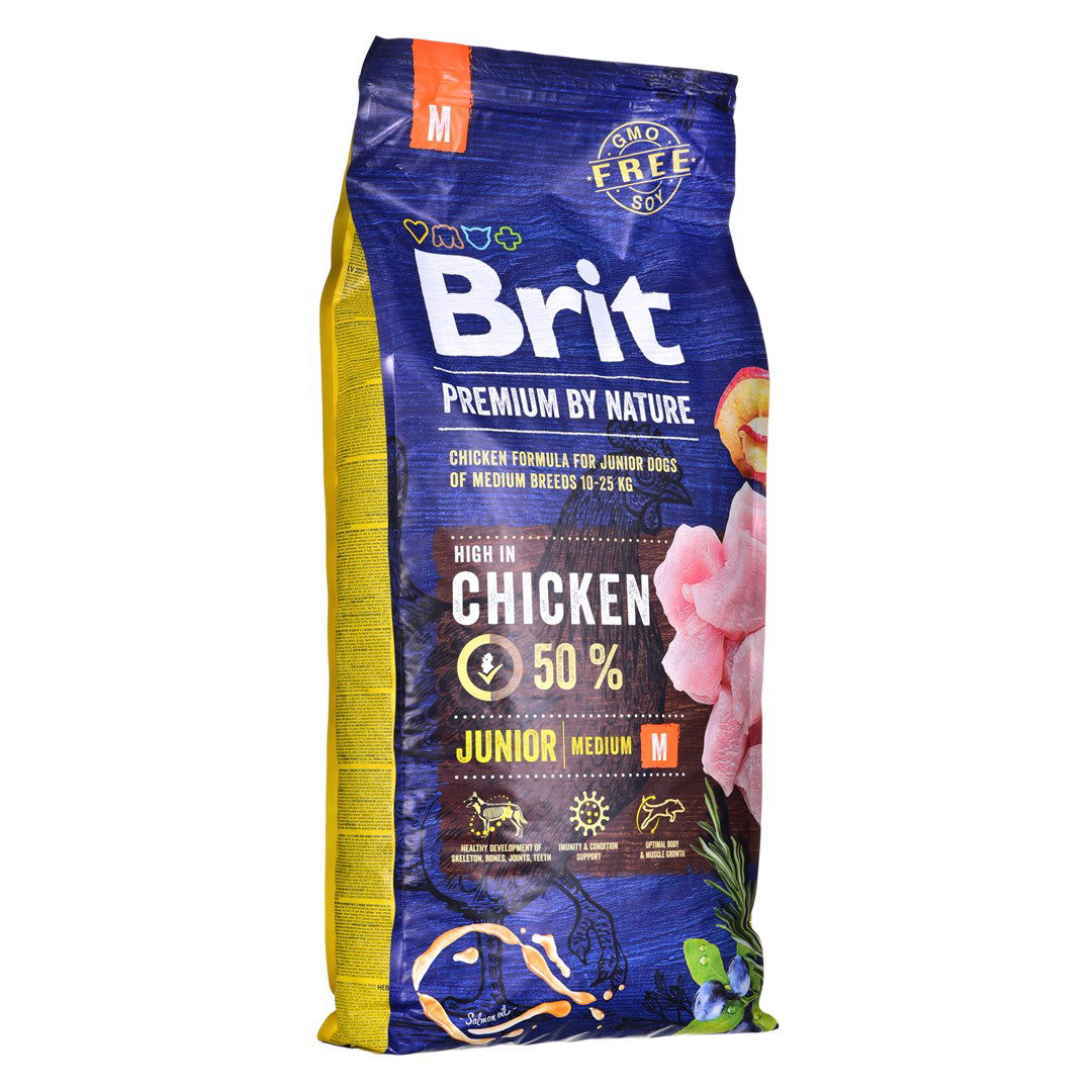 Brit Premium Junior M sausas maistas jauniems vidutinių veislių šunims - Produkto Svoris 15kg