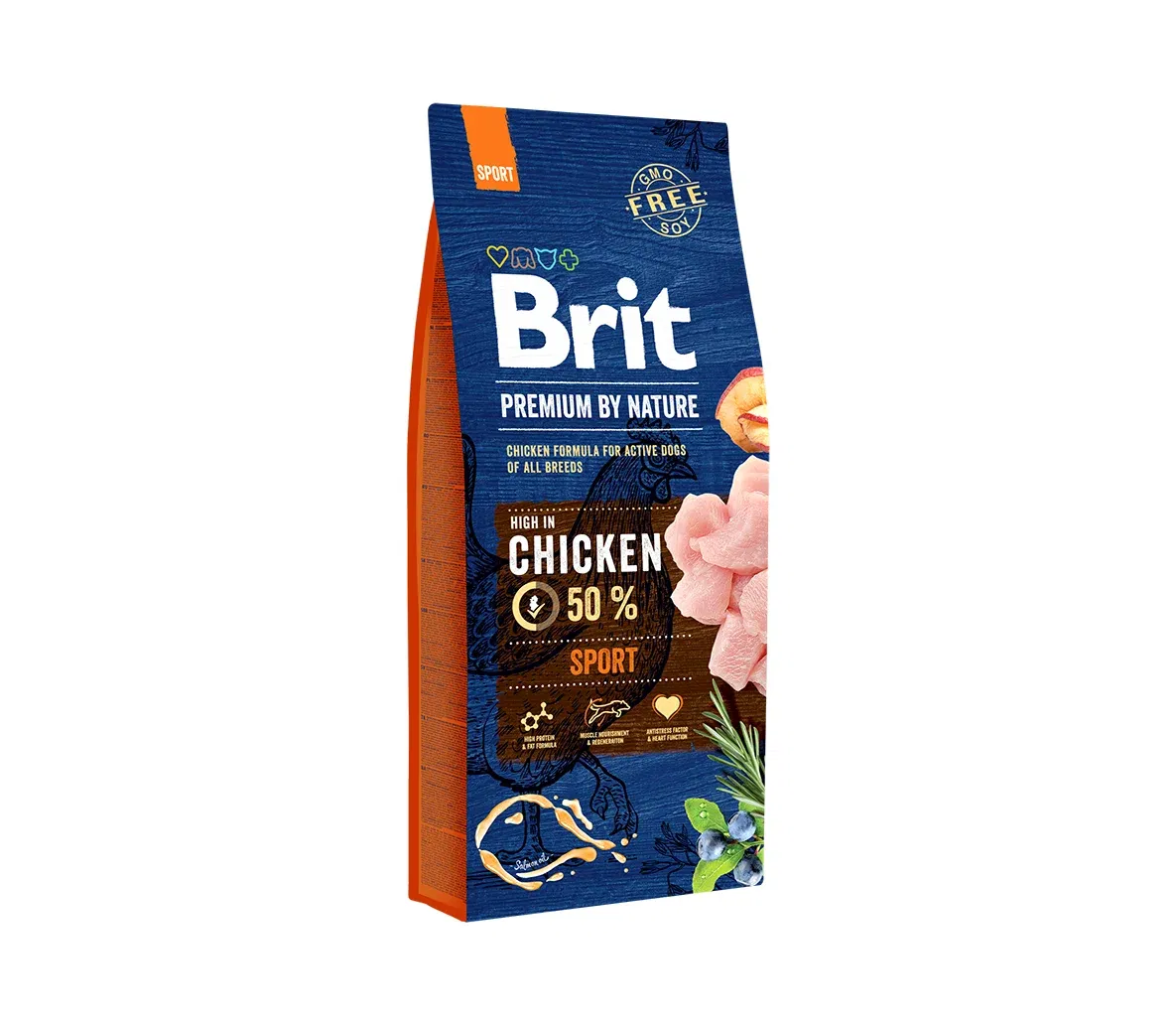 Brit Premium Sport sausas maistas aktyviems šunims - Produkto Svoris 15kg