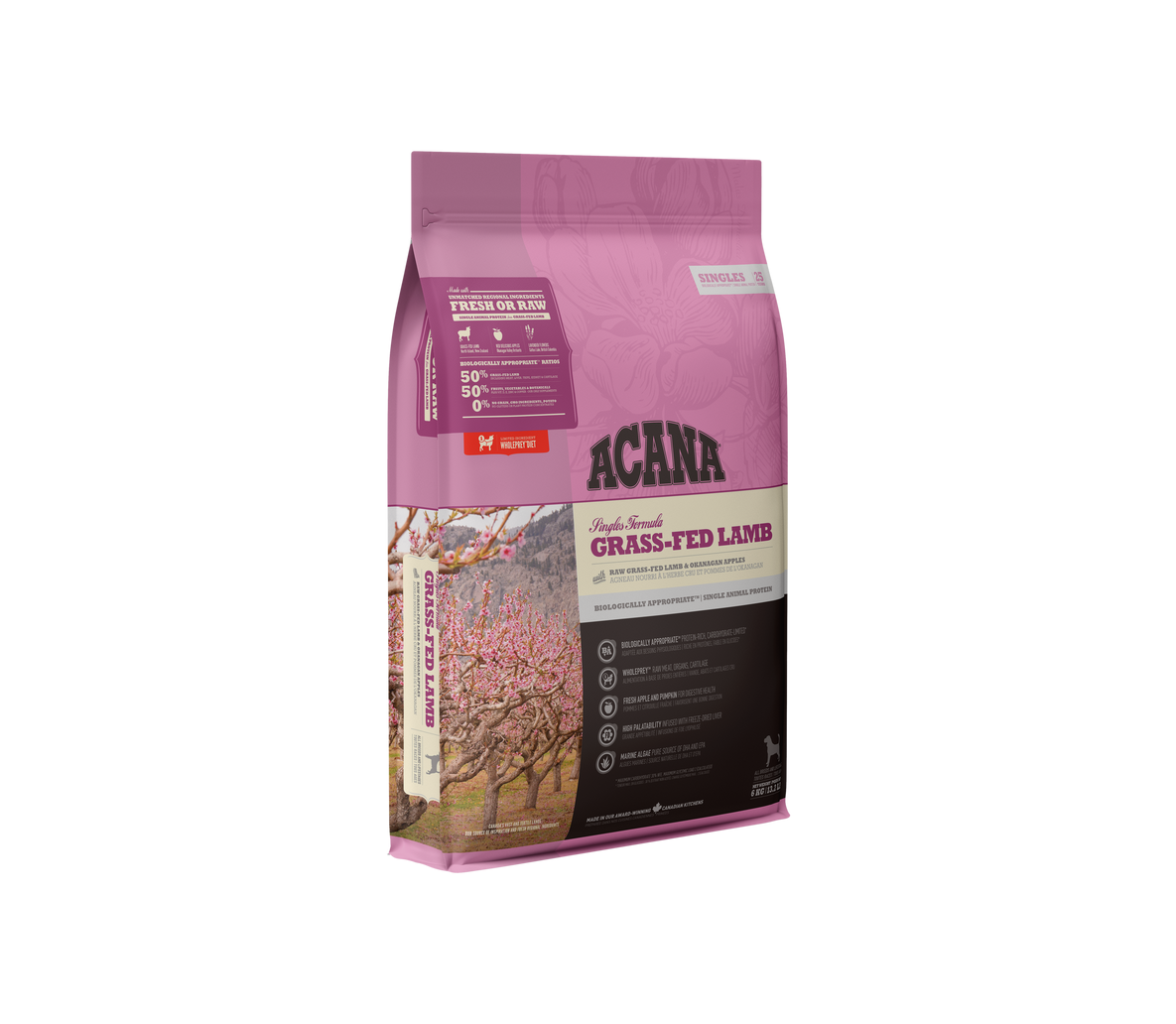 Acana Grass-Fed Lamb Dog begrūdis, vieno baltymo sausas maistas šunims - Produkto Svoris 2kg