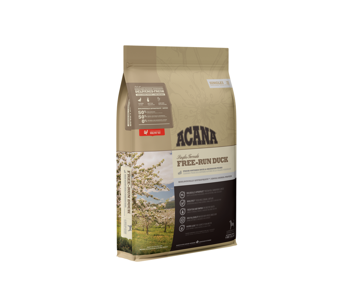 Acana Free-Run Duck begrūdis, vieno baltymo, sausas maistas šunims su antiena 11.4kg, 2x11.4kg - Produkto Svoris 11.4kg