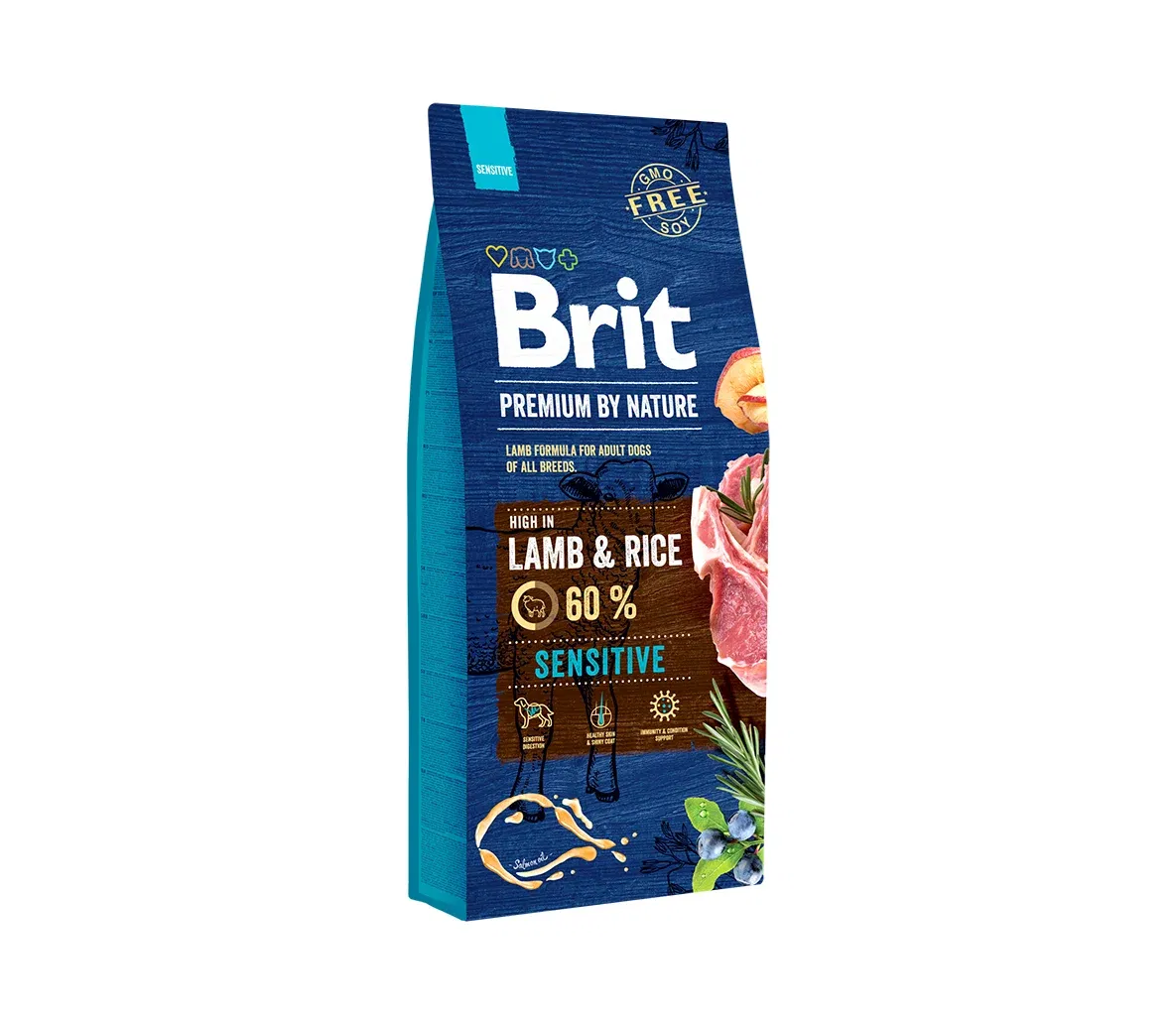 Brit Premium by Nature Lamb & Rice sausas maistas šunims su ėriena ir ryžiais - Produkto Svoris 3kg