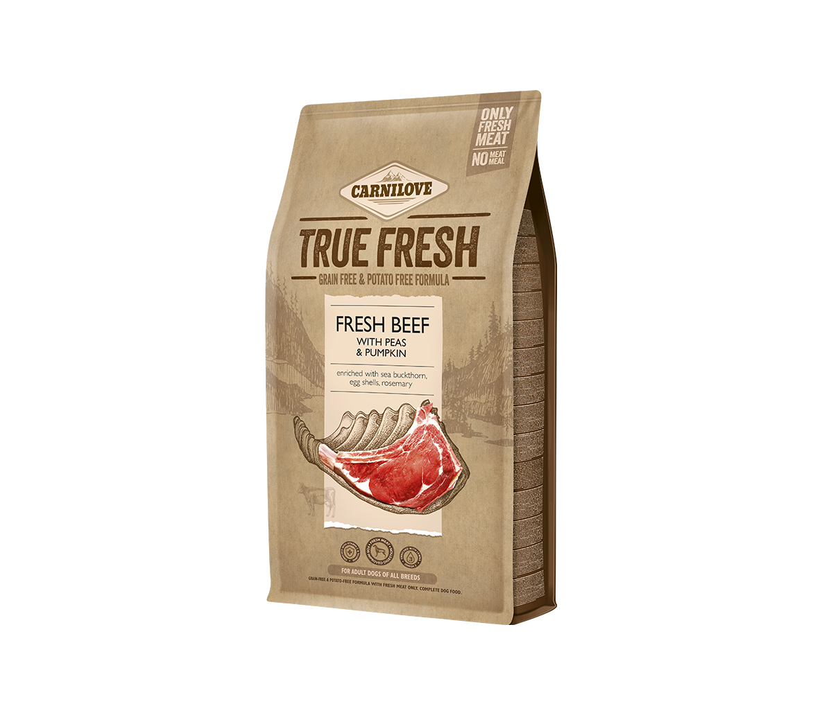Carnilove True Fresh Beef begrūdis sausas maistas šunims su jautiena - Produkto Svoris 11.4kg