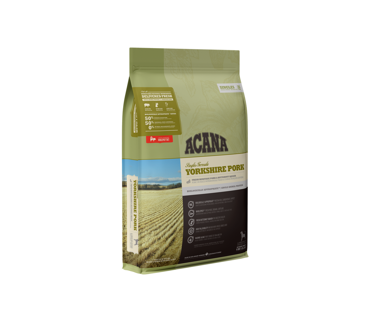 Acana Yorkshire Pork begrūdis, vieno baltymo sausas maistas šunims 2kg, 11.4kg, 2x11.4kg - Produkto Svoris 2kg