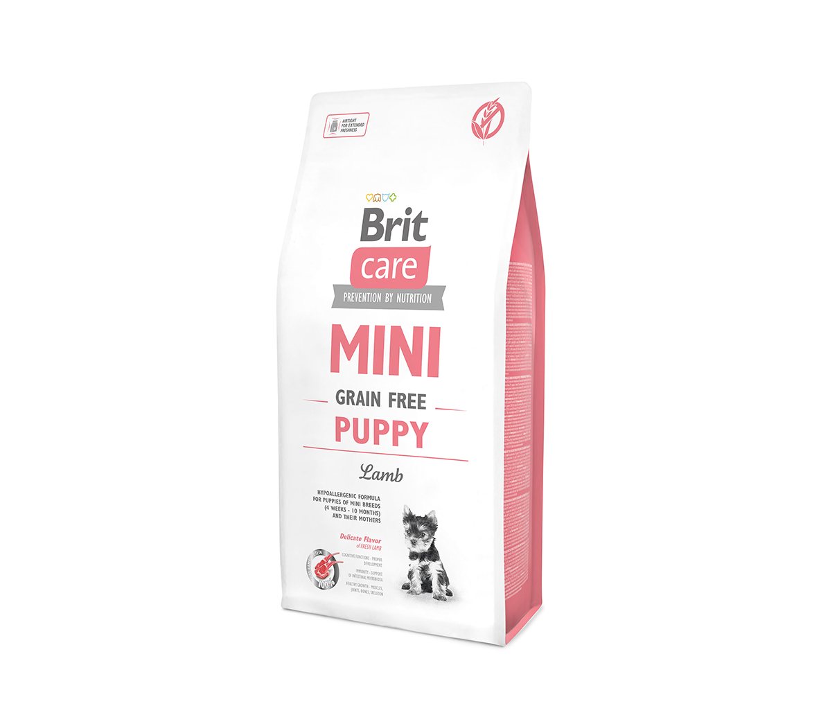 Brit Care Mini Puppy Lamb begrūdis sausas maistas mažų veislių šuniukams su ėriena - Produkto Svoris 7kg
