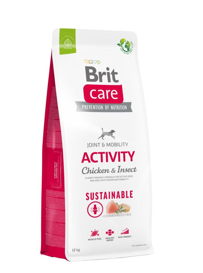 Brit Care Sustainable Activity Chicken & Insect sausas maistas aktyviems šunims - Produkto Svoris 12kg