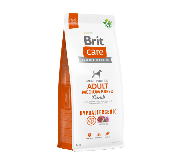 Brit Care Hypoallergenic Adult Medium Breed Lamb sausas maistas šunims su ėriena 1kg. - 12kg. 1 kg