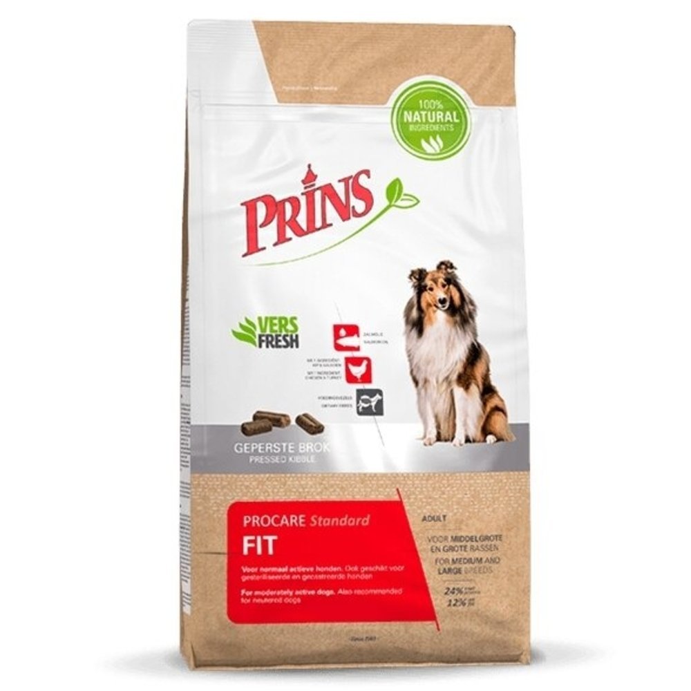 PRINS PROCARE STANDARD FIT SAUSAS PAŠARAS SUAUGUSIEMS ŠUNIMS SU VIŠTIENA IR KALAKUTIENA 3kg - 20kg 3 kg