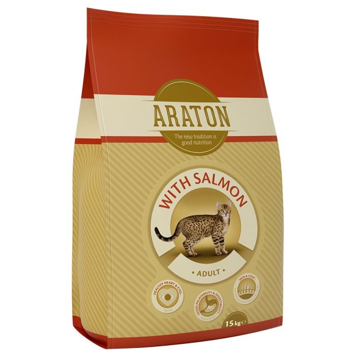 Araton Cat Adult Salmon sausas maistas katėms 15 kg