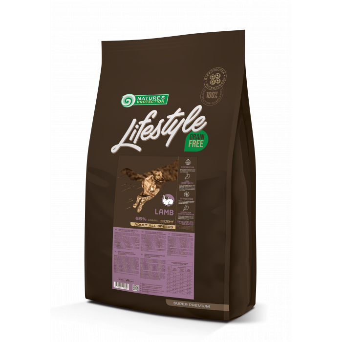 NATURE'S PROTECTION LIFESTYLE ALL BREEDS ADULT GRAIN FREE LAMB SAUSAS PAŠARAS ŠUNIMS 10kg