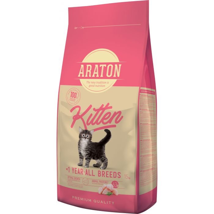 ARATON Kitten Sausas pašaras 15 kg