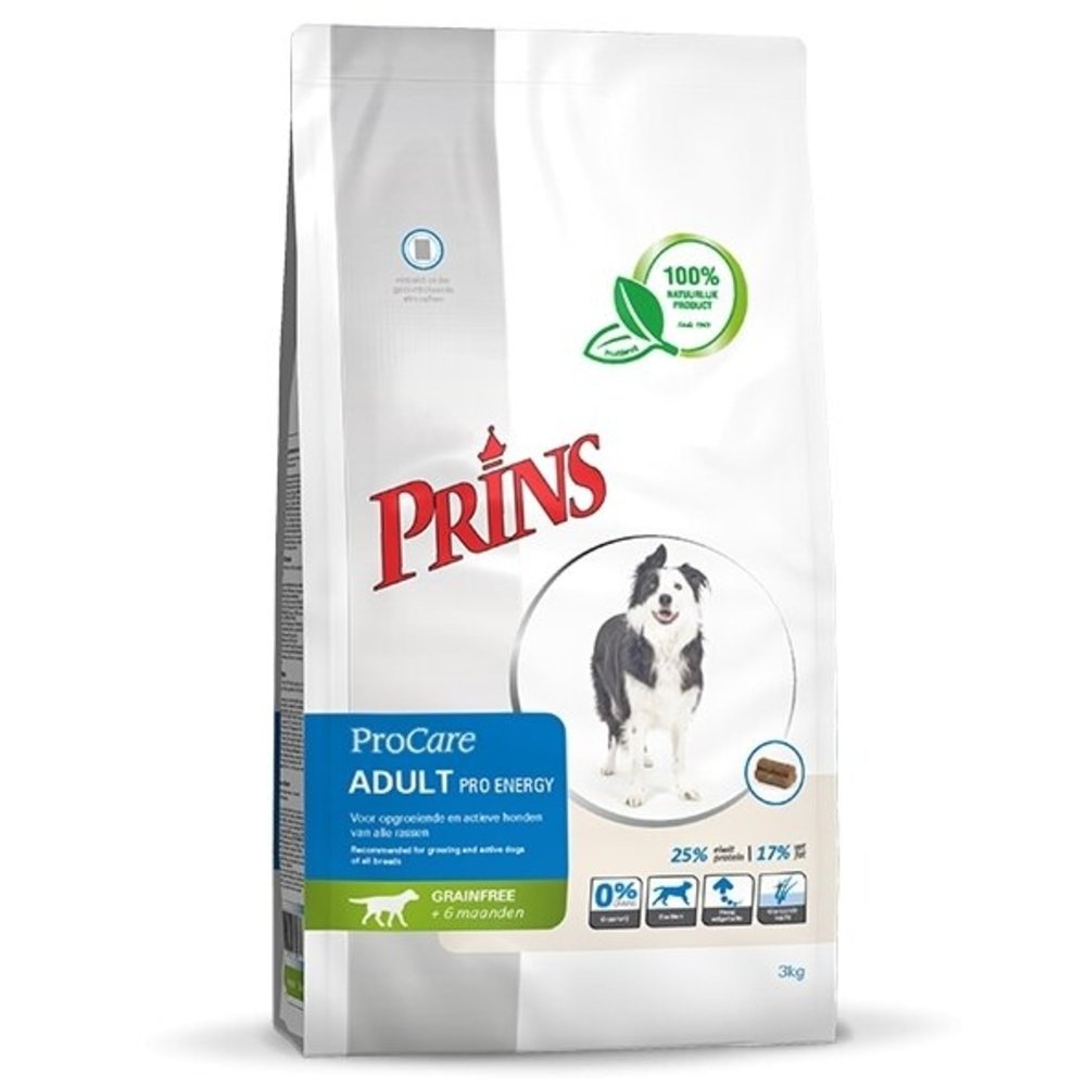 PRINS PROCARE GRAINFREE ADULT PRO ENERGY BEGRŪDIS SAUSAS MAISTAS AKTYVIEMS SUAUGUSIEMS ŠUNIMS 3kg - 12kg 3 kg