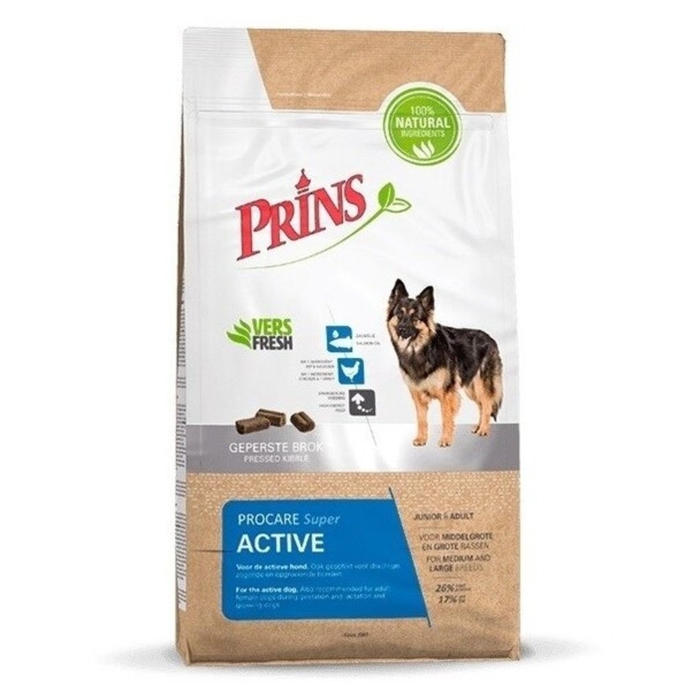 PRINS PROCARE SUPER ACTIVE SAUSAS MAISTAS AUGANTIEMS IR AKTYVIEMS ŠUNIMS 3kg - 20kg 15 kg