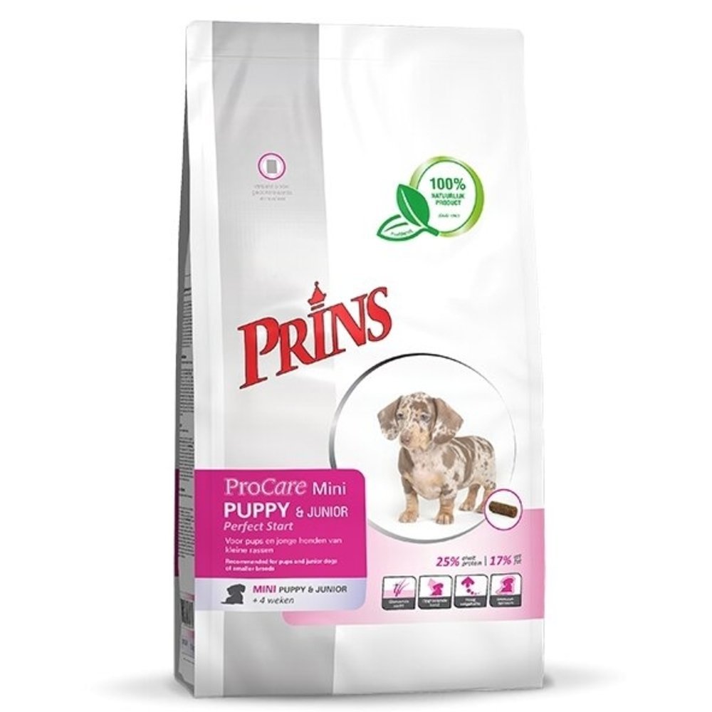 PRINS PROCARE MINI PUPPY & JUNIOR PERFECT START SAUSAS PAŠARAS MAŽŲ VEISLIŲ ŠUNIUKAMS IR JAUNIEMS ŠUNIMS 3kg - 15kg 15 kg