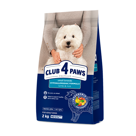 CLUB 4 PAWS PREMIUM „ĖRIENA IR RYŽIAI“ SUAUGUSIEMS MAŽOMS VEISLĖMS ŠUNIMS. PILNAVERTIS SAUSAS PAŠARAS 900g. - 14kg. 900 g