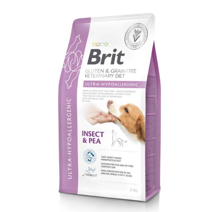 Brit GF Veterinary Diets Dog Ultra - Hypoallergenic sausas maistas šunims, turintiems jautrią virškinimo sistemą, 2 kg